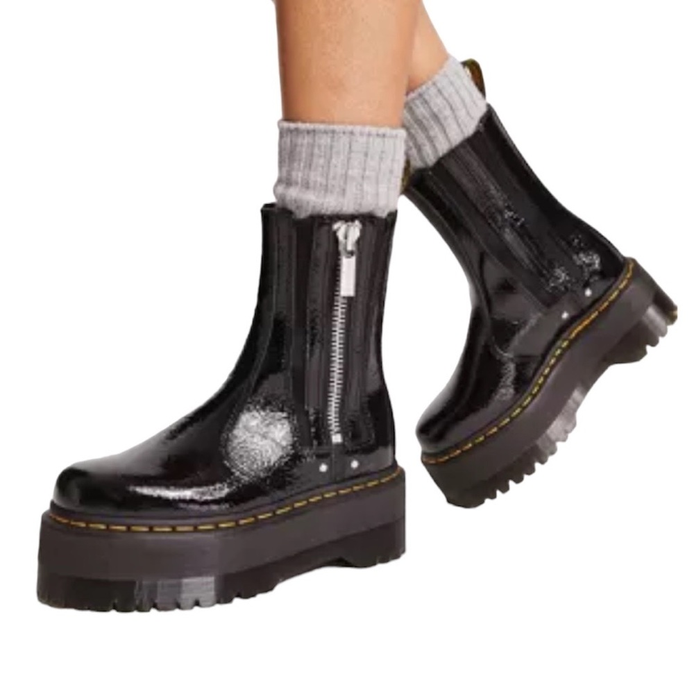 Dr Martens 2976 Max Distressed Patent Platform Boots